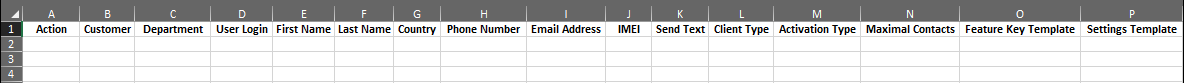 Enter the fields of the user template to add users to the department.