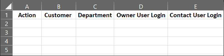Enter the fields of the delete contacts template to remove users from the user contact list.