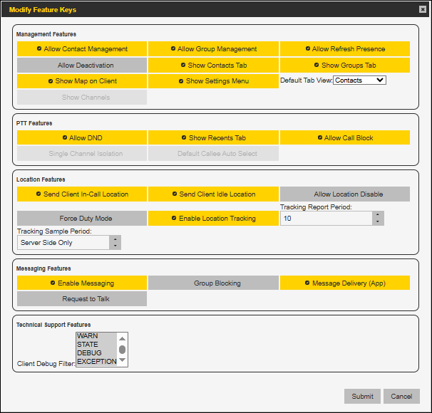 Feature Keys