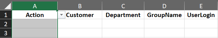 Enter the fields in the template to remove members from a group.