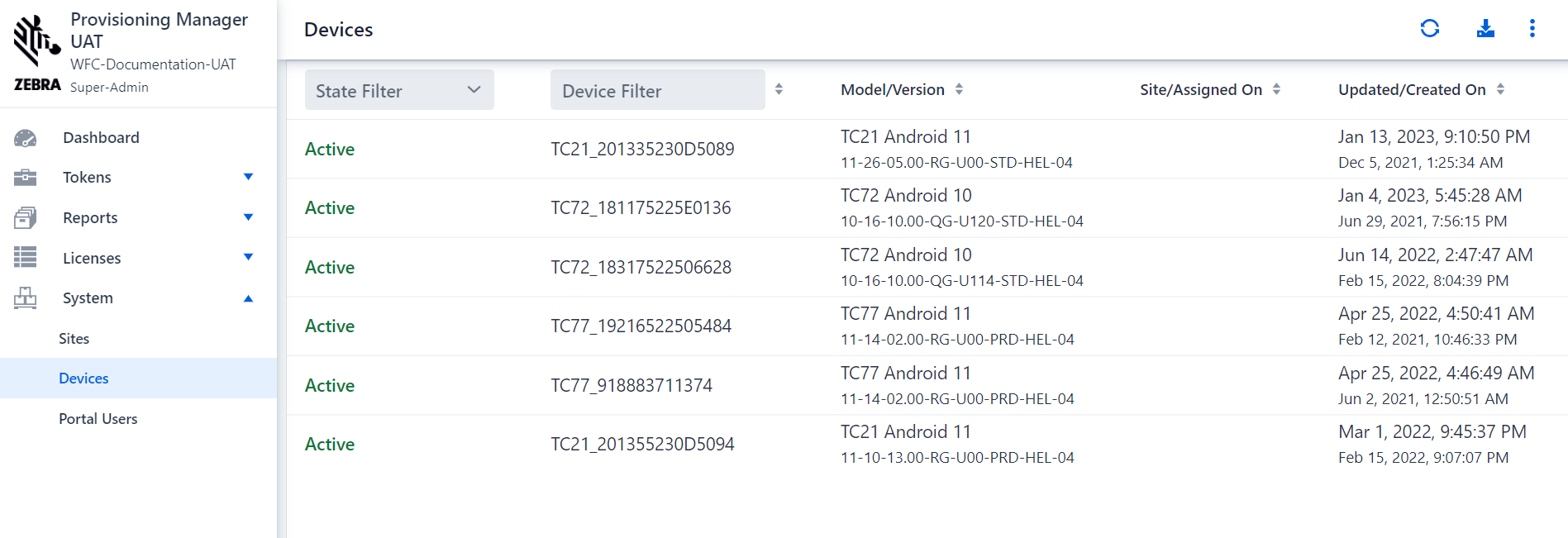 Device Screen