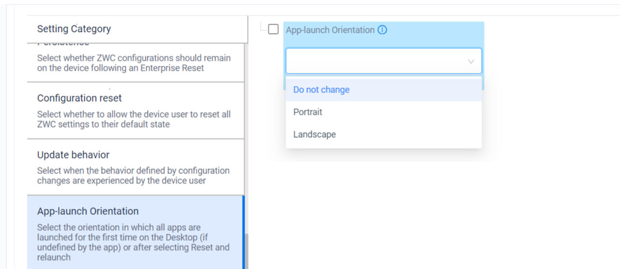 App launch orientation