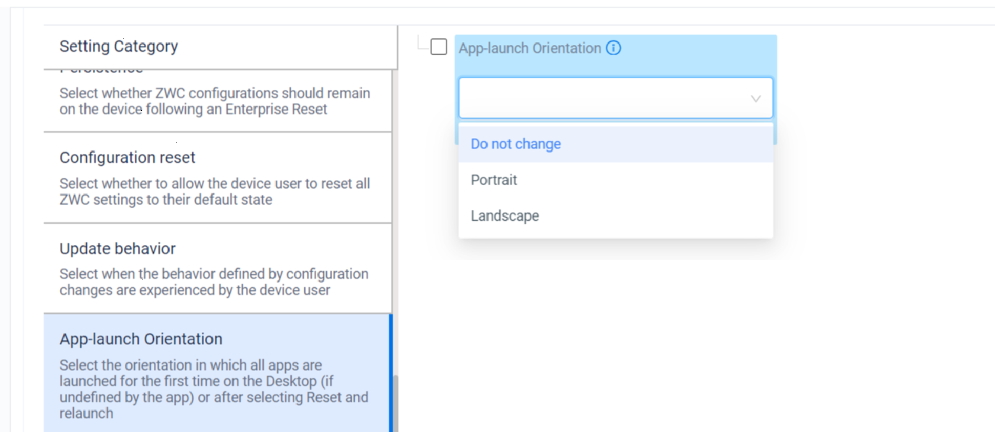 App launch orientation
