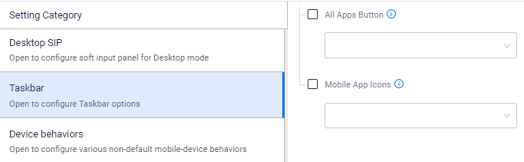 enable or disable user access to the all applications button