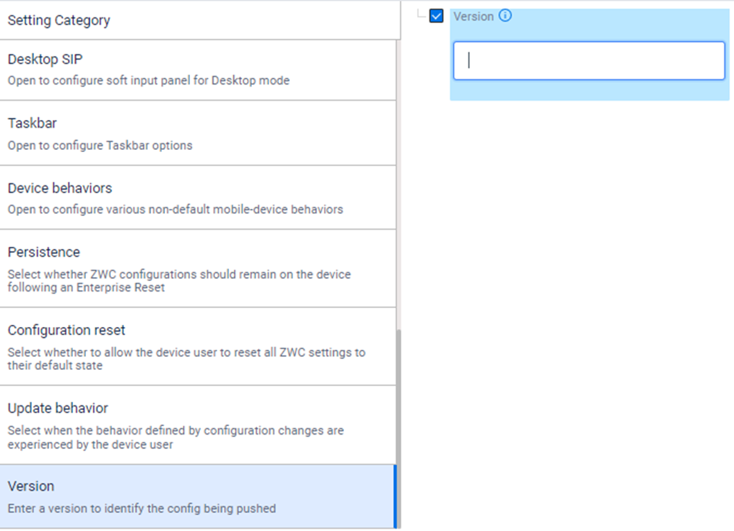provide a numeric value for the version