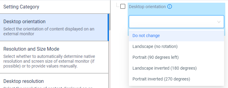 zebra dna cloud configure desktop orientation landscape portrait or inverted
