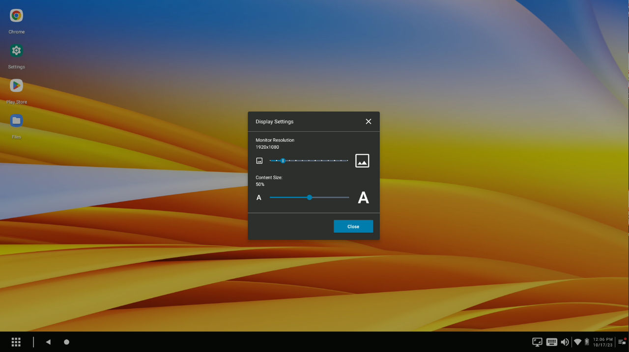 use the sliders to increase the size of text on the screen and pixel density