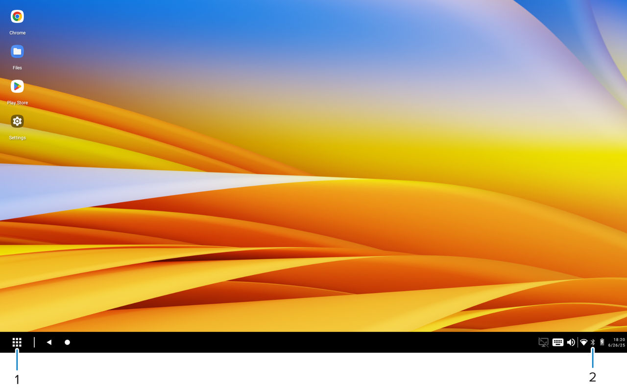 all applications button and notification panel workstation connect