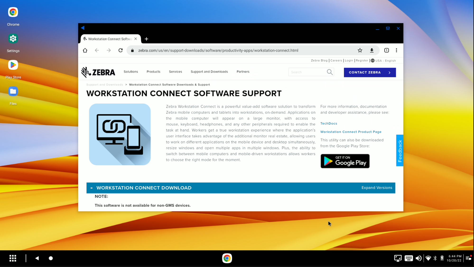 workstation connect chrome browser behavior docked