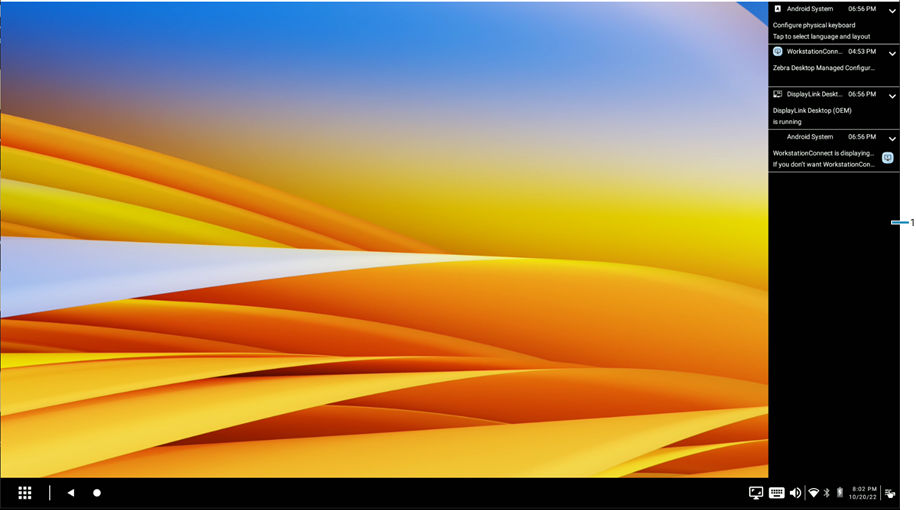 notification panel expanded for additional information