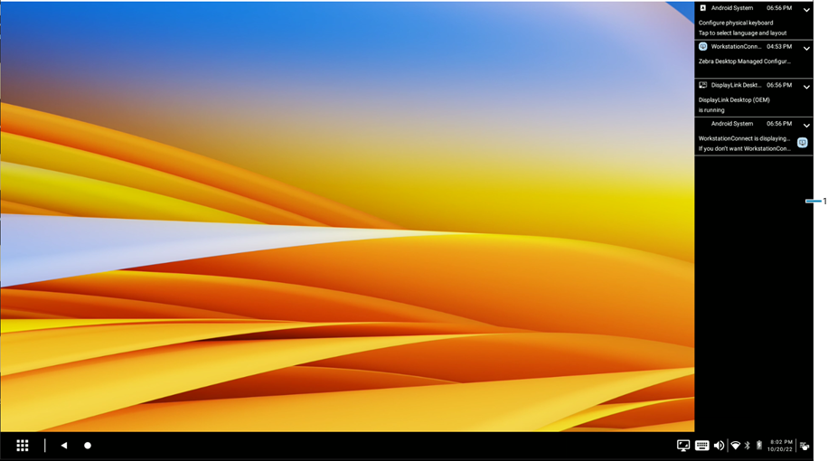 notification panel expanded for additional information