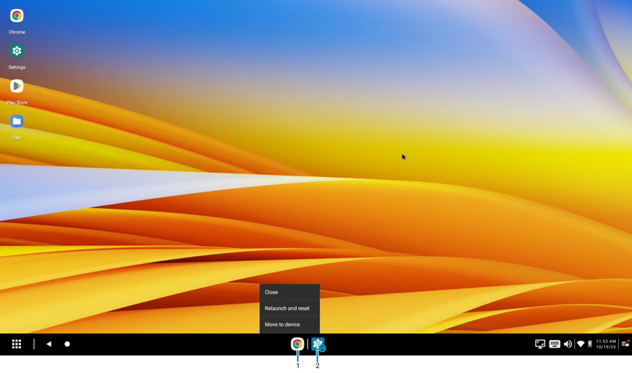 move application to desktop or mobile from taskbar