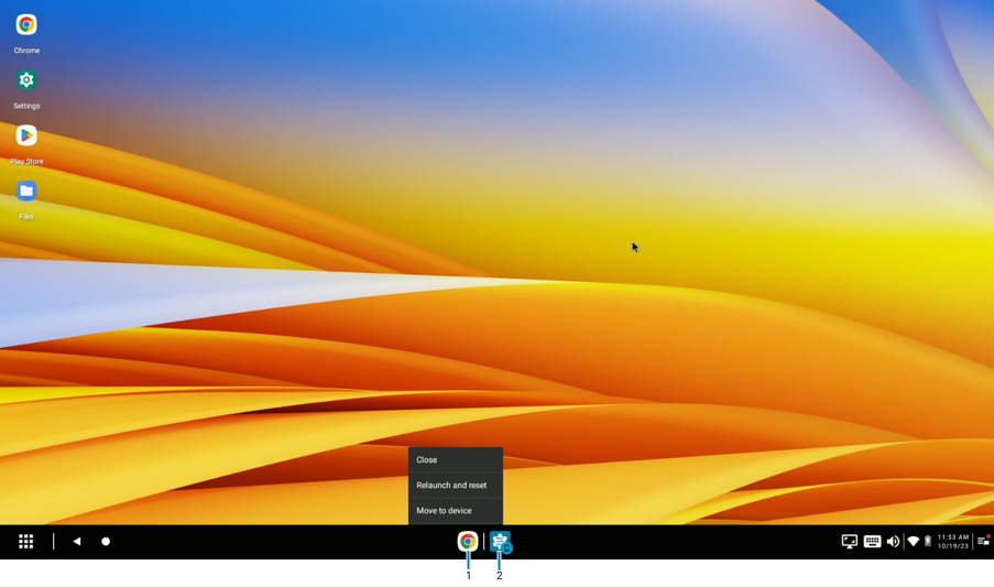 move application to desktop or mobile from taskbar