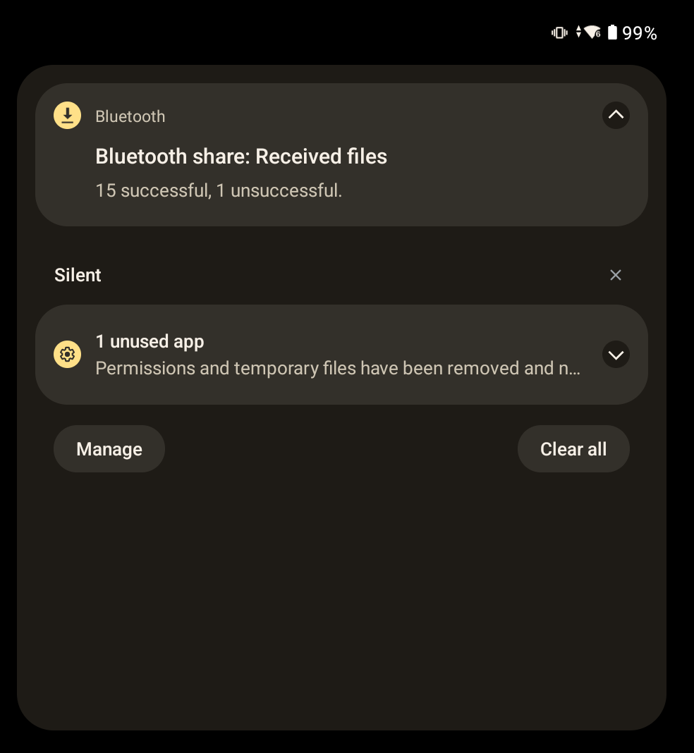 notification panel