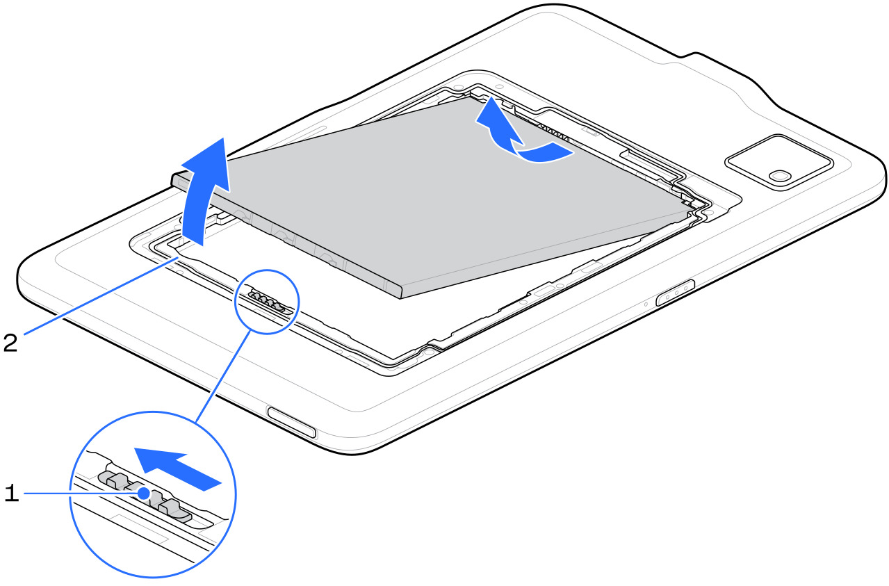 Rotate the battery up and then pull it out of battery well